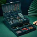 3 layer jewellery organizer green